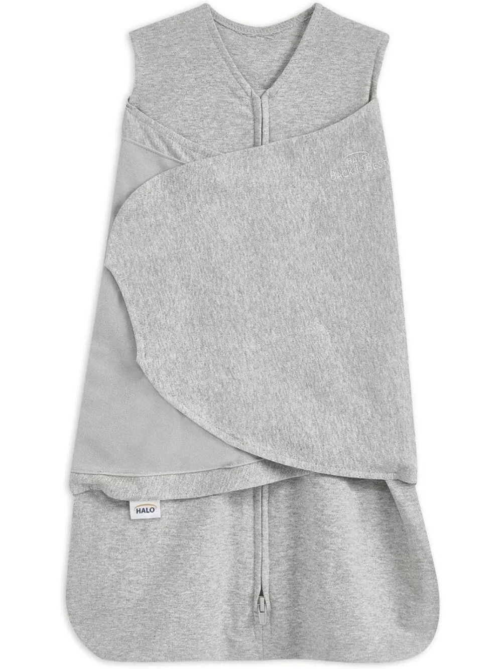 Cozy 100% Cotton Sleepsack Swaddle Blanket, 3-Way Adjustable, TOG 1.5, Grey